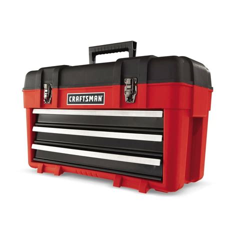 3 tier craftsman metal tool box|craftsman three drawer plastic toolbox.